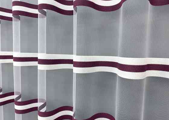 Тюль VR-Textil 1775т Фатин смуги Сливовий з білим 300х270 см (40-248) Київ