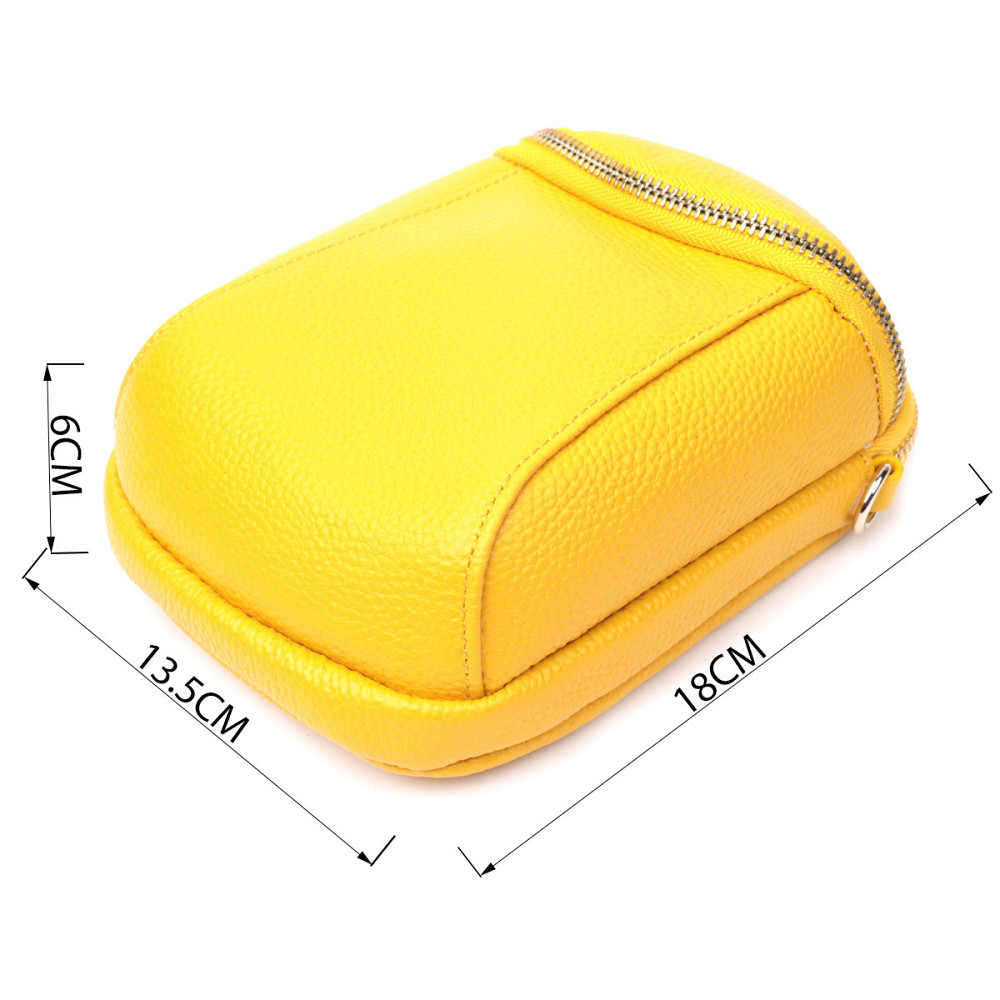 Оригинальная сумка для женщин из мягкой натуральной кожи Vintage 22342 Желтый Киев - изображение 3