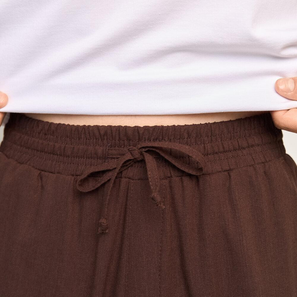 Мужские льняные брюки свободного кроя шоколадные Pobedov Chill Киев - изображение 4