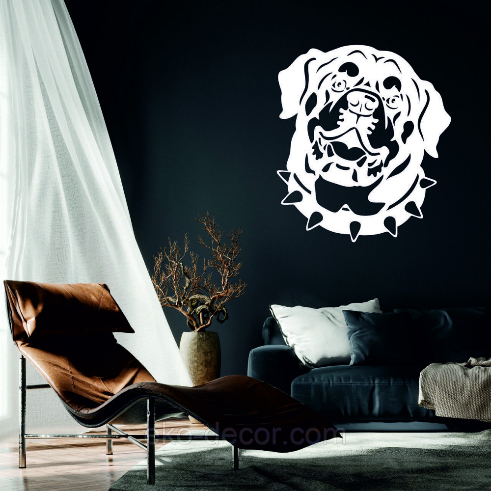 Декоративное настенное Панно «Ротвейлер» , Декор на стену 90*80 см, Белый Киев - изображение 1