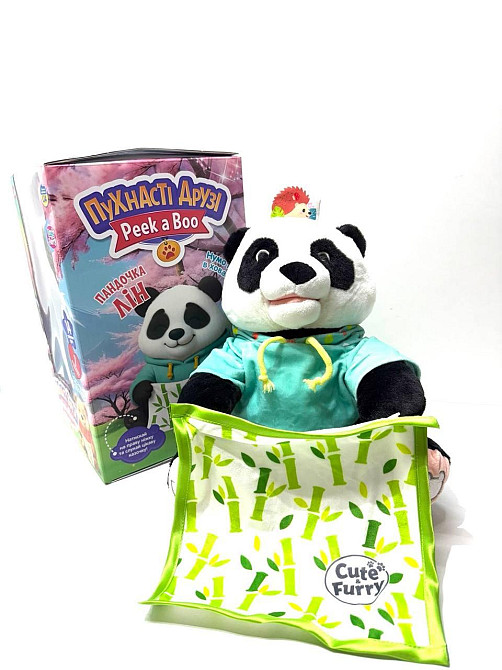 Панда казкар інтерактивний грає у хованки 14 фраз розповідає казку 27 см Чорно-білий (6226 I UA) Чернігів - фото 3