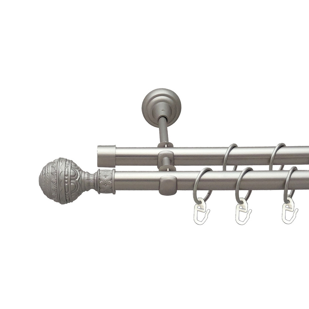 Карниз Orvit Арабеска металевий дворядний відкритий Сатин 19\19 мм 240 см (6308068) Львів - фото 1