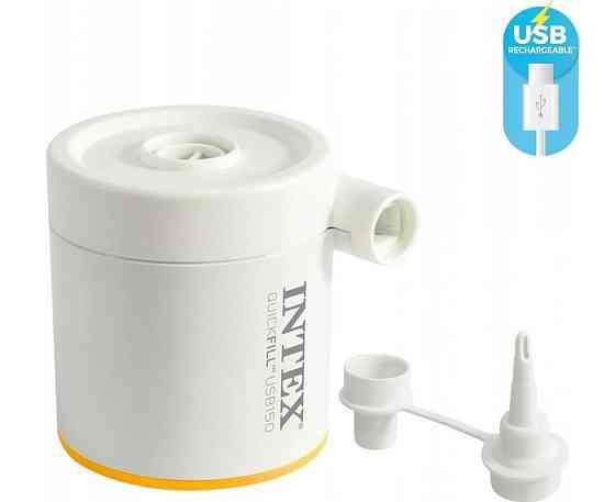 Матрац надувний одномісний велюровий Intex з електронасосом USB та сумкою 76x191x17 см Зелений (64097) Чернігів