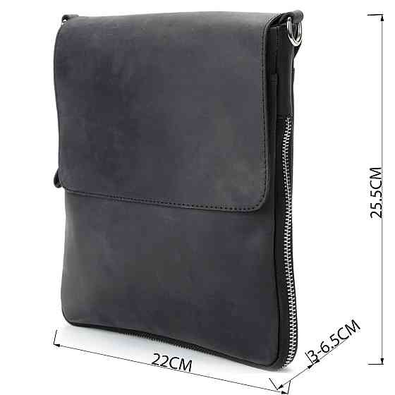 Сумка SHVIGEL 11017 из винтажной кожи Черная Киев