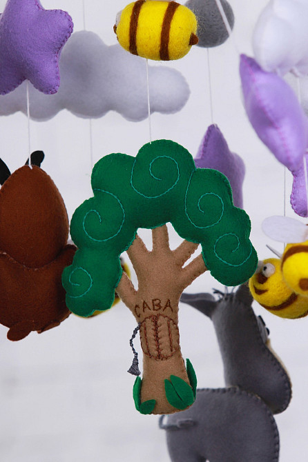 Дитячий музичний мобіль на ліжечко для немовлят WooolyWool «В гостях у Вінні» з 35 мелодіями (М031) Київ - фото 5