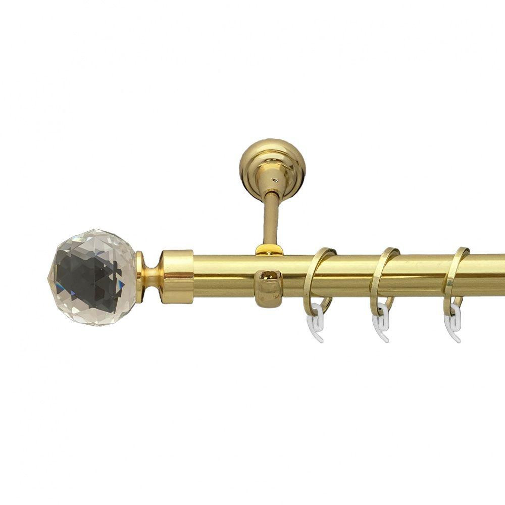 Карниз Orvit Люміера металевий однорядний відкритий гладка труба кільце фасонне металеве  Золото 25 мм 300 см (7035281) Львів - фото 1