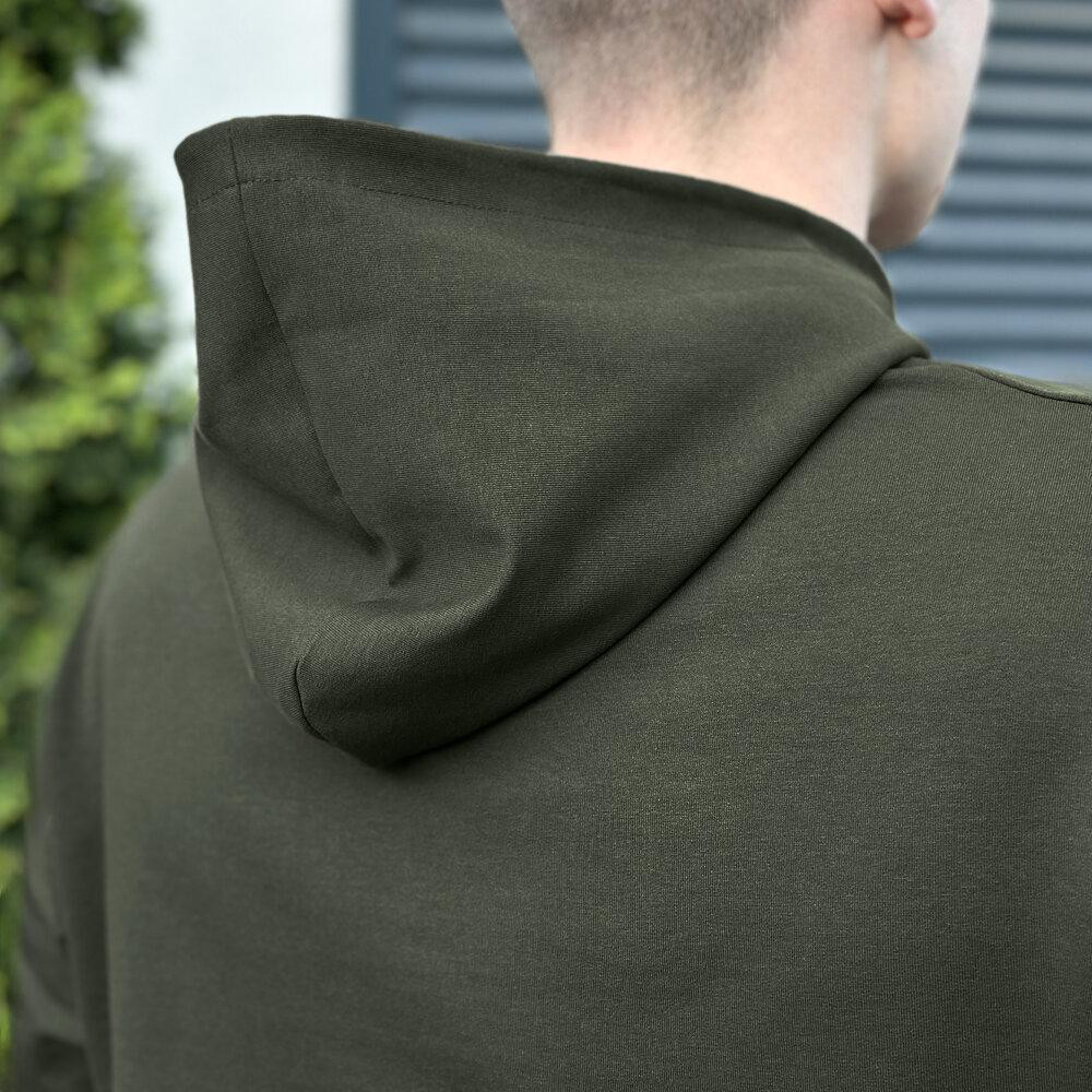 Чоловіче демісезонне худі з капюшоном світлий хакі Pobedov 001 Київ - фото 2