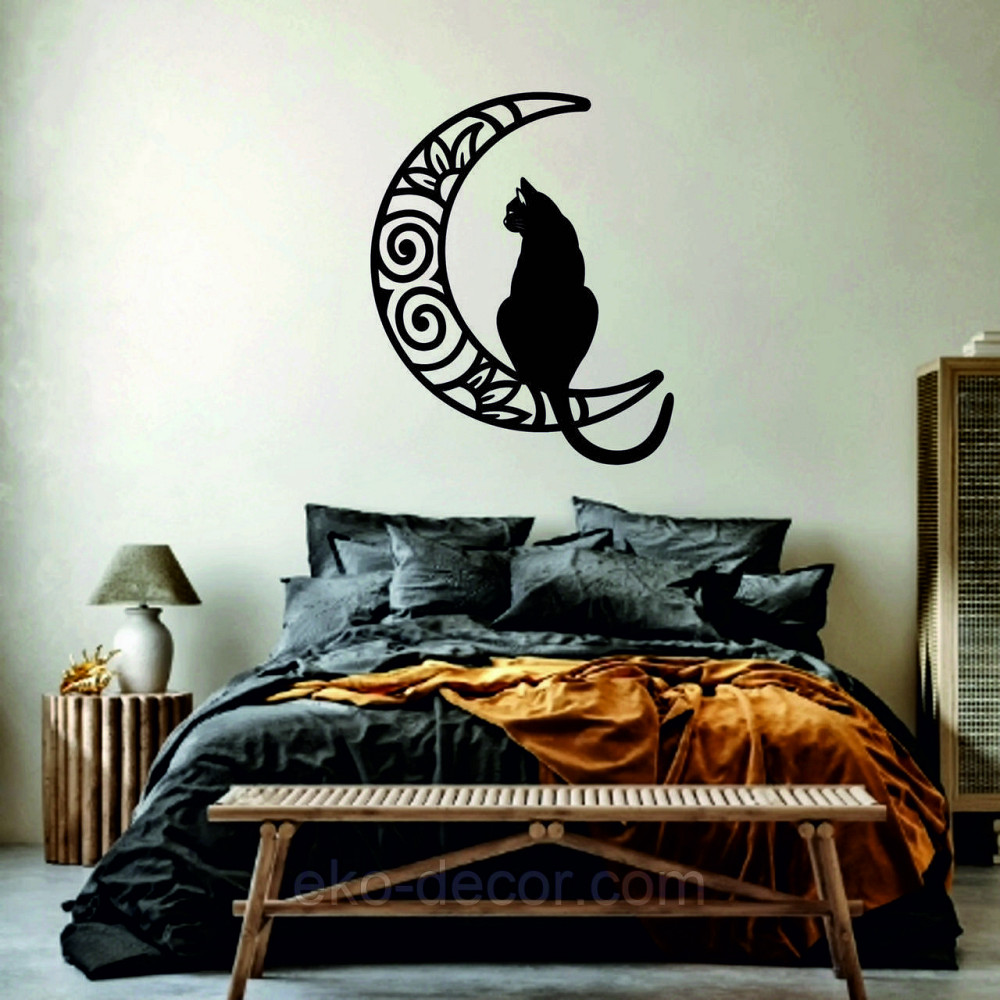 Декоративное настенное Панно «Кот на луне» Декор на стену Киев - изображение 4