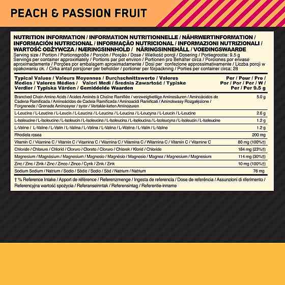 Аминокислота Optimum Nutrition Train and Sustain 266g (Персик маракуйя) EU Луцк