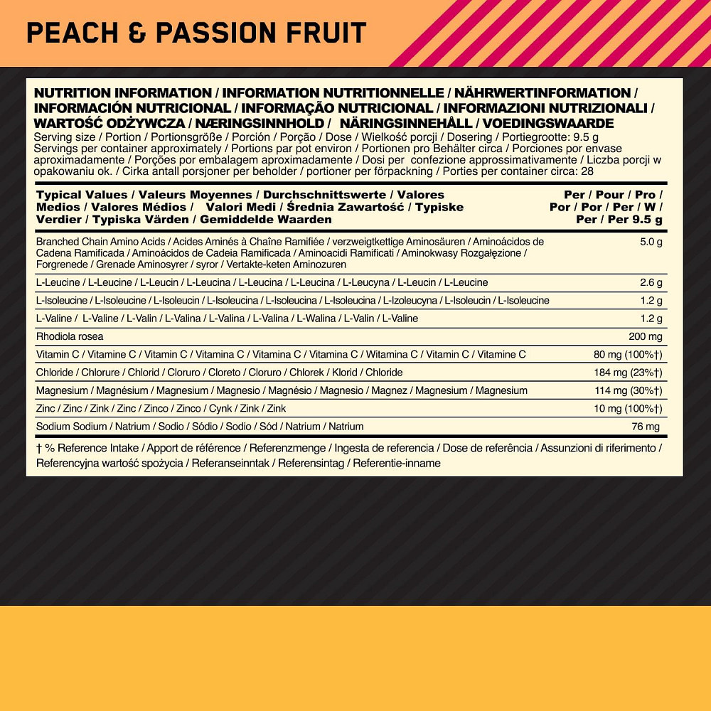 Аминокислота Optimum Nutrition Train and Sustain 266g (Персик маракуйя) EU Луцк - изображение 2