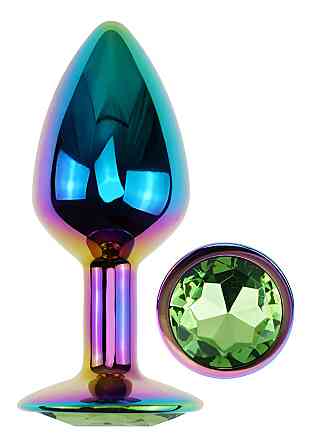 Анальна пробка з кристалом EGZO - Multicolor Round Plug Green size S Sex Aura Київ