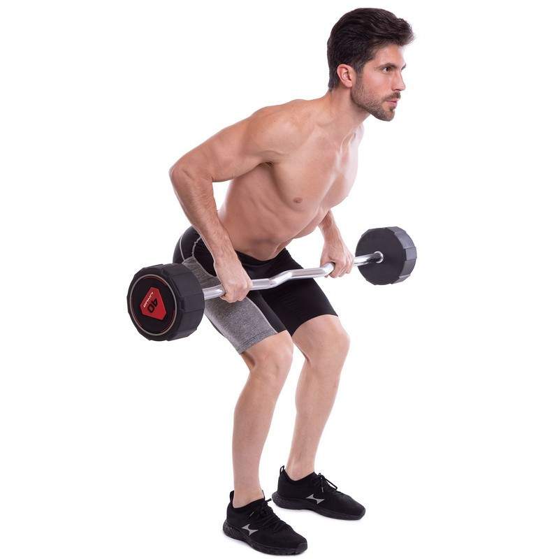 Штанга фиксированная изогнутая полиуретановая LI NUO 3623-40 длинат 120 см 40 кг Киев - изображение 9