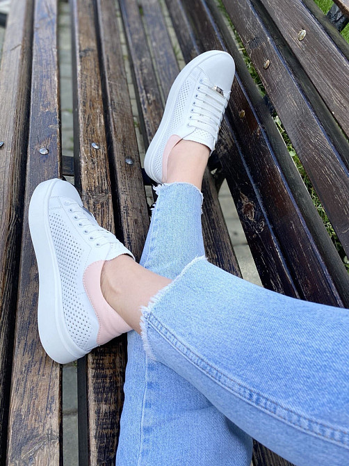 Кеды женские Украина белые натуральная кожа размер 37 (арт. 23.5см) Коломия - фото 8