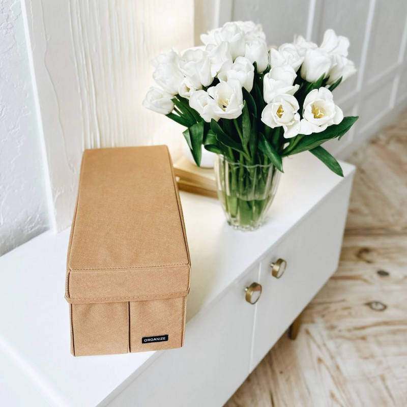 Органайзер для вертикального зберігання з кришкою 34x17x16 см S HY-S-kr (Бежевий) Суми - фото 1