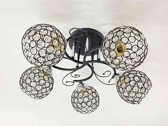 VALESO Люстра стельова на 5 плафонів 2348C/5 Чорний+Хром Коломия