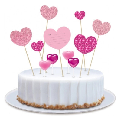 Свічка Maxi 4 шт. 7 топерів з паперовими серцями на торт (MX382) Вінниця - фото 1
