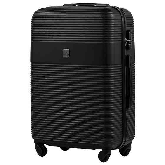 Валіза пластикова Wings 5398 середня 65 см чорна Київ