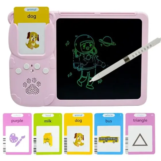 Говорящие обучающие карточки Монтессори для изучения английского языка 2в1 интерактивный планшет и цветная LCD доска для рисования 224 слов мышка Розо Коломыя