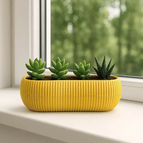 Вазон Mergan Saksi balkon 0,55л жовтий ELIF Житомир