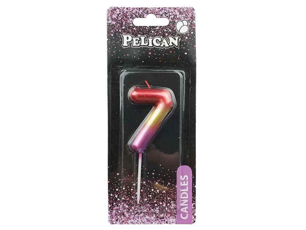 Свічка для торта 7 РАЙДУЖНА 6см. 866067 ТМ PELICAN   Solmir Киев - изображение 1