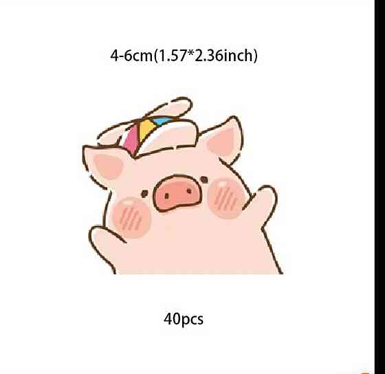 Набор милых наклеек с поросятами, 40 шт Киев