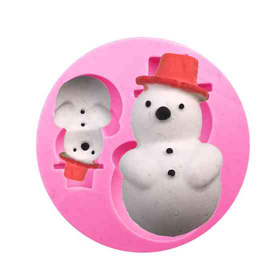 Молд силиконовый Снеговик 55 мм розовый Киев