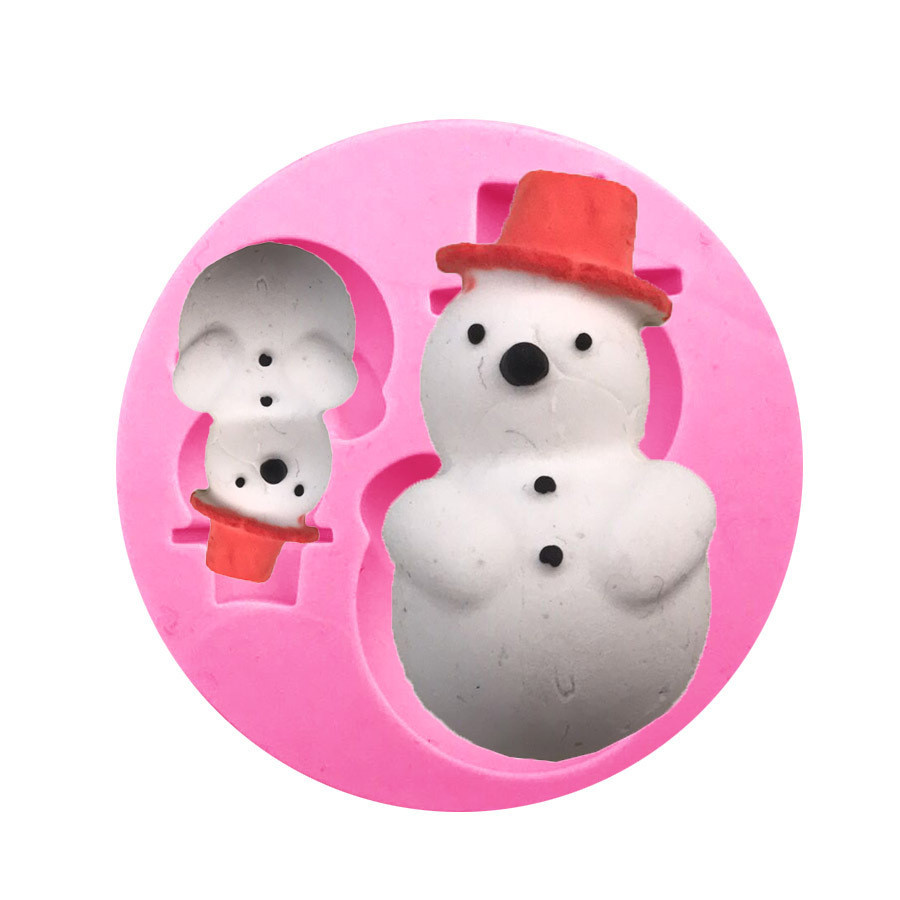 Молд силиконовый Снеговик 55 мм розовый Киев - изображение 4