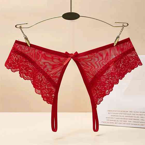Жіночі трусики з розрізом еротичні 42 червоний Київ