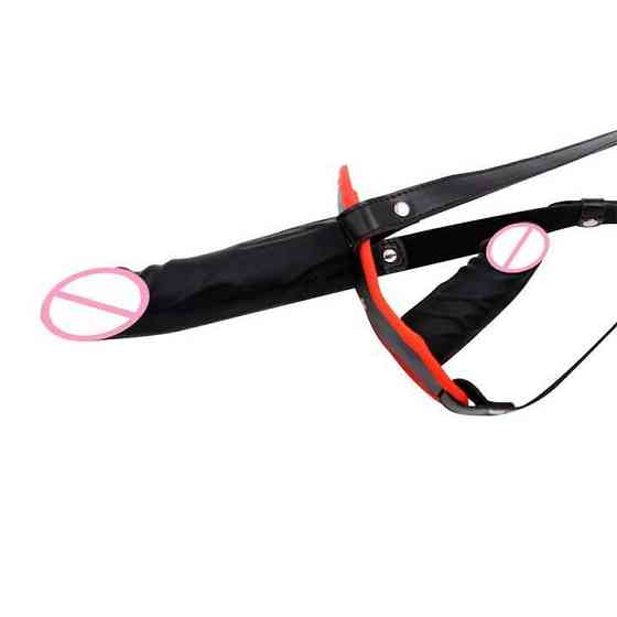 Двосторонній страпон - Double StrapOn 17,5*4/10*3,5 см - Чорний Вінниця