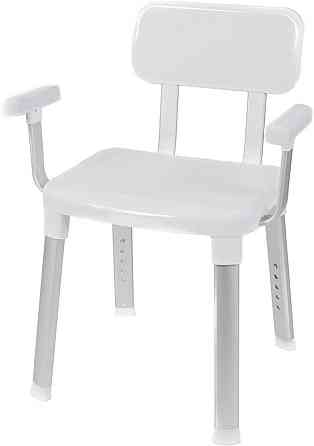 Стілець для душу Weinberger 43907 білий регульований 38–48 см зі спинкою та підлокітниками навантаж. 150 кг Київ