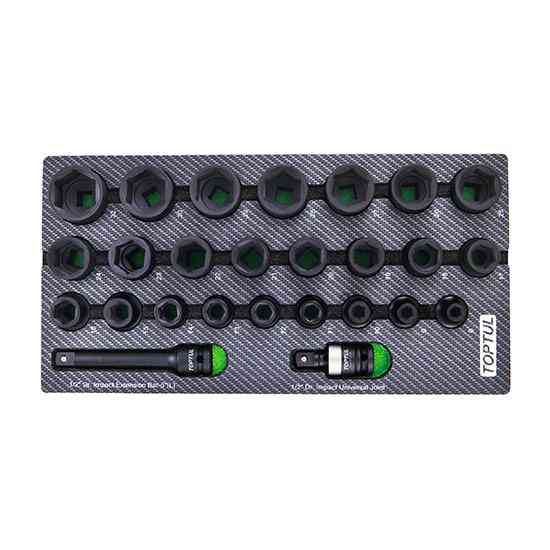 Набір головок ударних 1/2" 8-32 мм 26ед. (в ложементі, тип A) TOPTUL GEA0261 Одеса