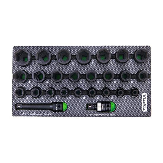 Набір головок ударних 1/2" 8-32 мм 26ед. (в ложементі, тип A) TOPTUL GEA0261 Одеса - фото 1