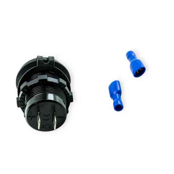 Гніздо врізне 2 USB 2,1A, 2,1A, 12-24В, кришка, з підсвічуванням синій Мукачево