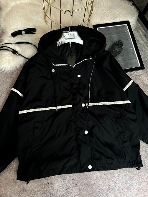 Женская ветровка оверсайз с двойным капюшоном плащевка эмми Одесса - изображение 3