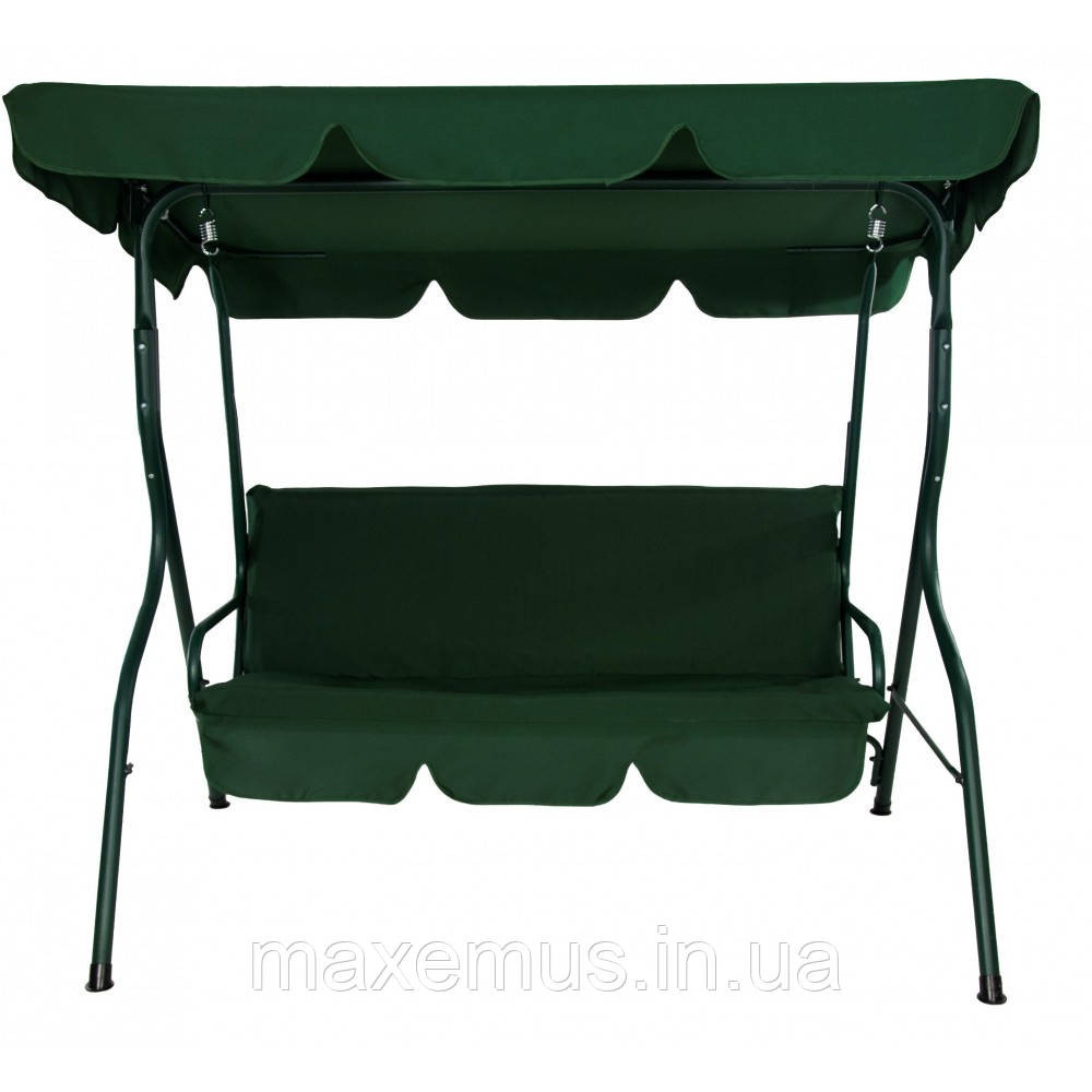 Садовые качели для дачи и дома трехместные уличные качели с навесом Relax дачные качели для отдыха зеленая Мостиска - изображение 4