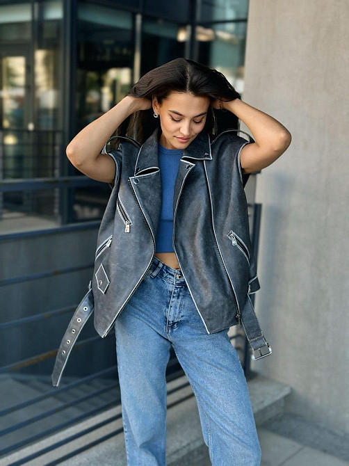 Жіноча шкіряна куртка косуха трансформер р 44 Харків - фото 2