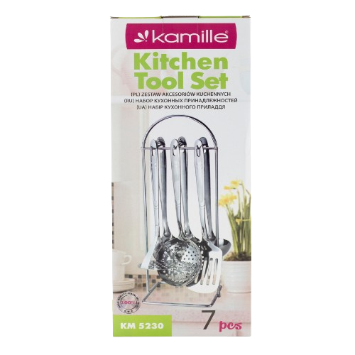 Набір кухонного приладдя 7 предметів:(6шт + підставка) нержавіюча сталь 5230 KAMILLE Житомир - фото 6