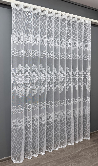 Тюль з тканини жакард колір білий 1263т Київ - фото 6