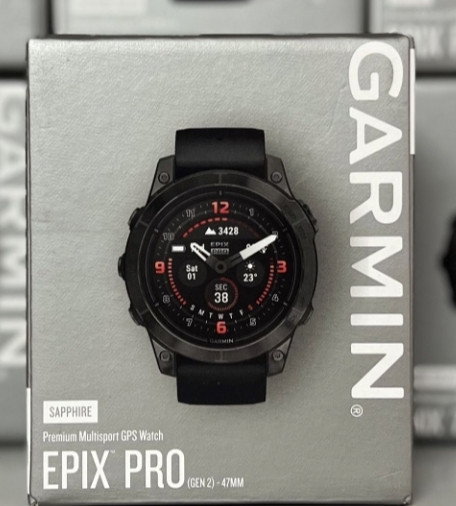 Часы: Garmin Epix Pro Sapphire 47mm. Garbon Grey DLC Titanium W. BB. Киев - изображение 1