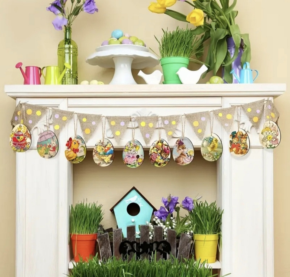 Великодні підвісні прикраси 12 шт Сміла - фото 2