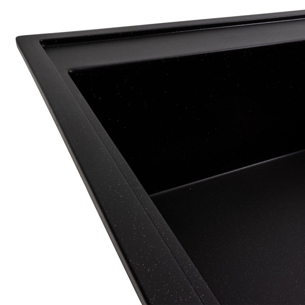 VALESO Гранітна мийка для кухні VALESO AZURIT 7950 матова Чорний металік Коломия - фото 14