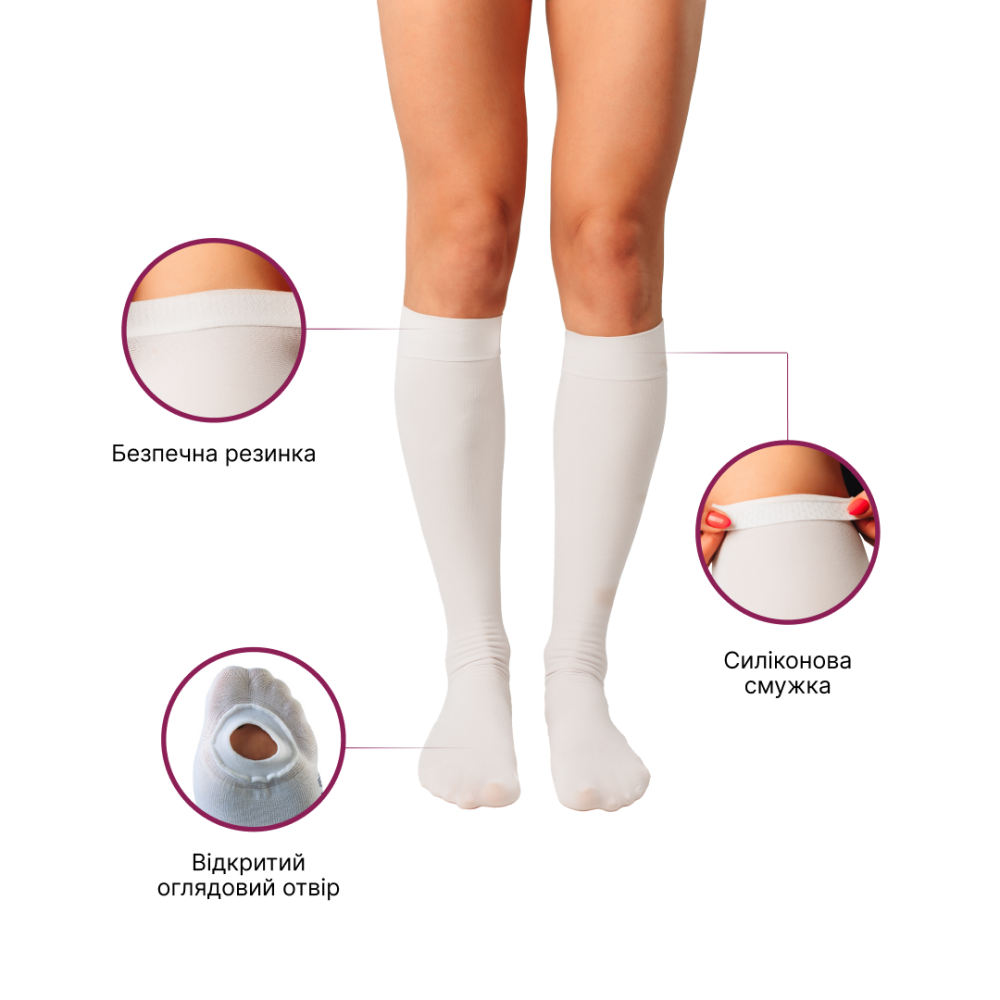Гольфи Vitamed 6211 середньої компресії, з нижнім оглядовим отвором, антиемболічні Дніпро - фото 2