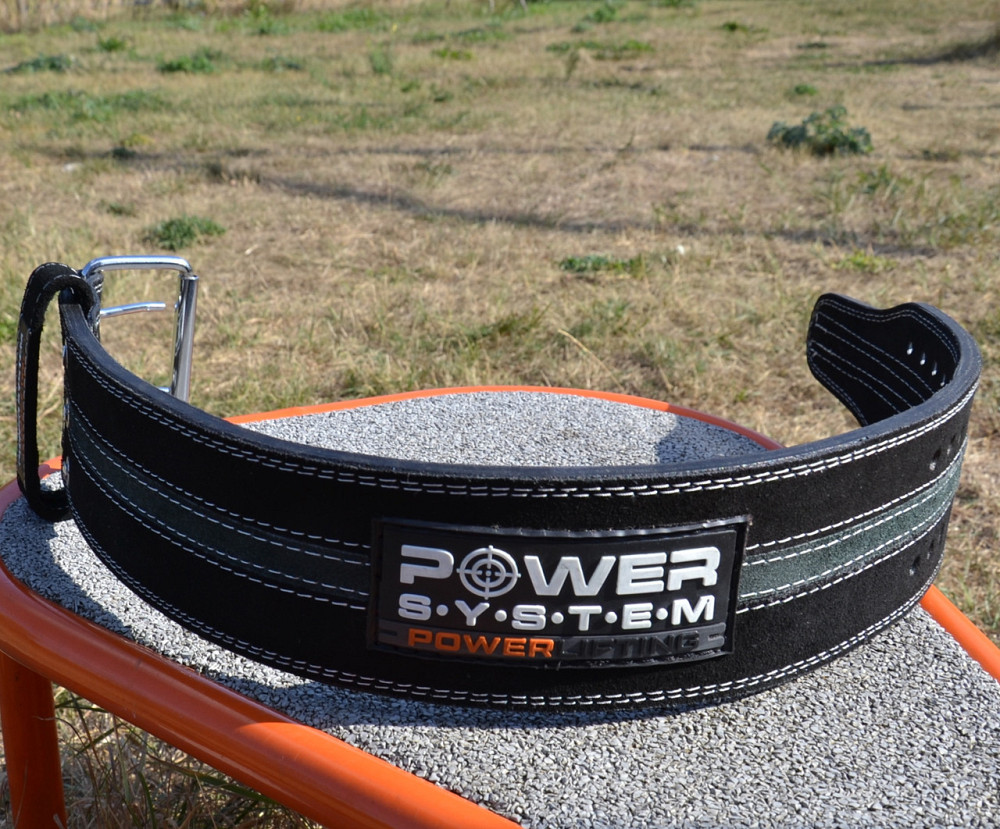Пояс для пауерліфтингу Power System PS-3800  PowerLifting шкіряний Black/Grey Line XXL Каменское - изображение 9
