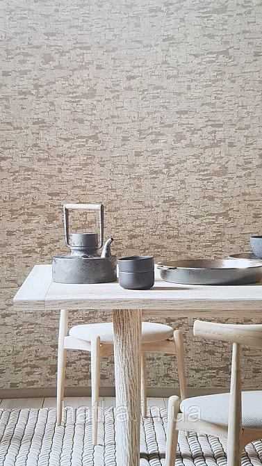 Шпалери вінілові на флізеліні AdaWall Omega1.06х10 під штукатурку коркова кора дерева коричневі 23210-5 Київ - фото 2