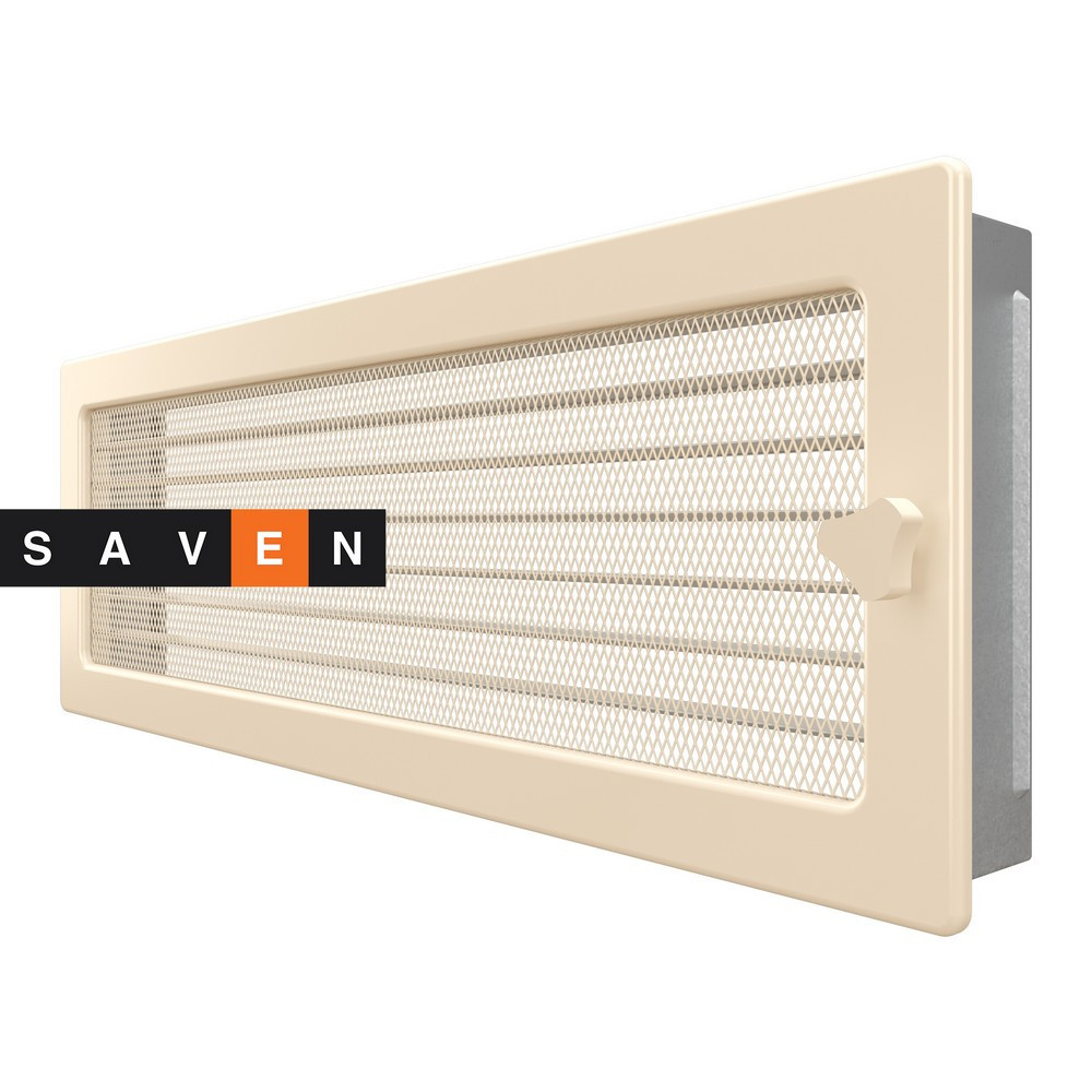 Вентиляційна решітка для каміна SAVEN 17х49 кремова з жалюзі Львів - фото 2
