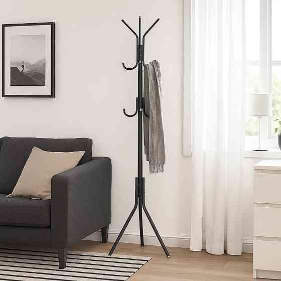 Вешалка для одежды высота 173 см напольная с крючками для одежды,шляп и аксессуаров металлическая черная Каменец-Подольский