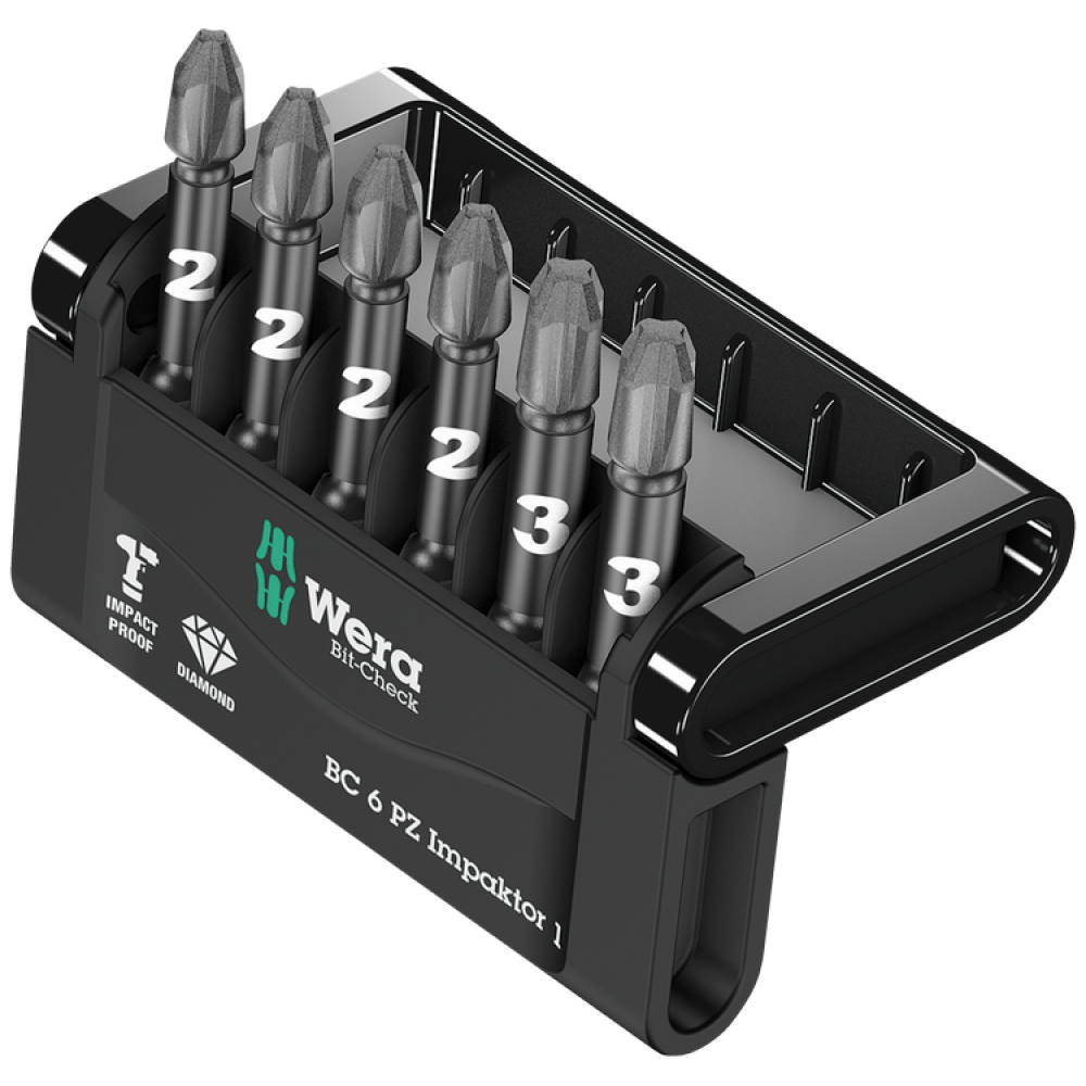 Набір ударних біт PZ Wera 6шт з алмазним покриттям 05057692001 Одеса - фото 1