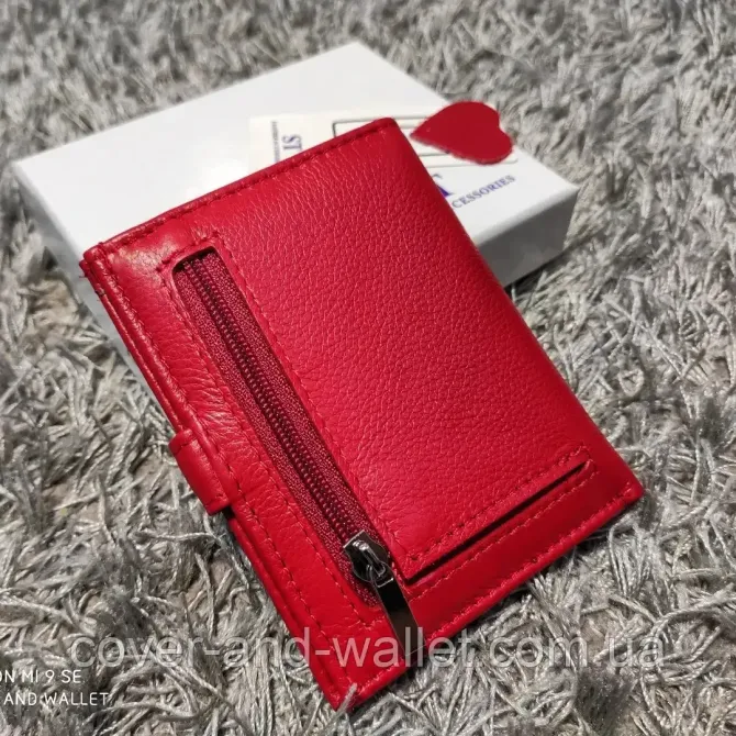 Маленький жіночий гаманець візитниця картхолдер пудровий ST Leather 004 Київ - фото 6