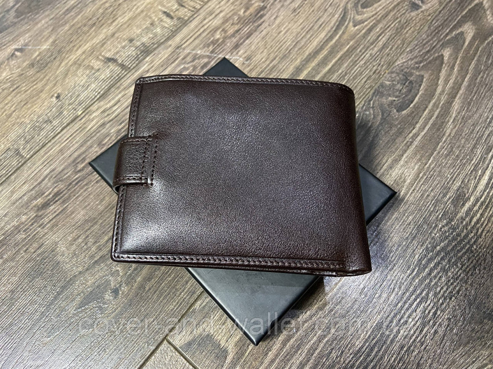 Брендовый мужской кошелек с блоком для документов коричневого цвета Marco Coverna 047-823 Киев - изображение 9