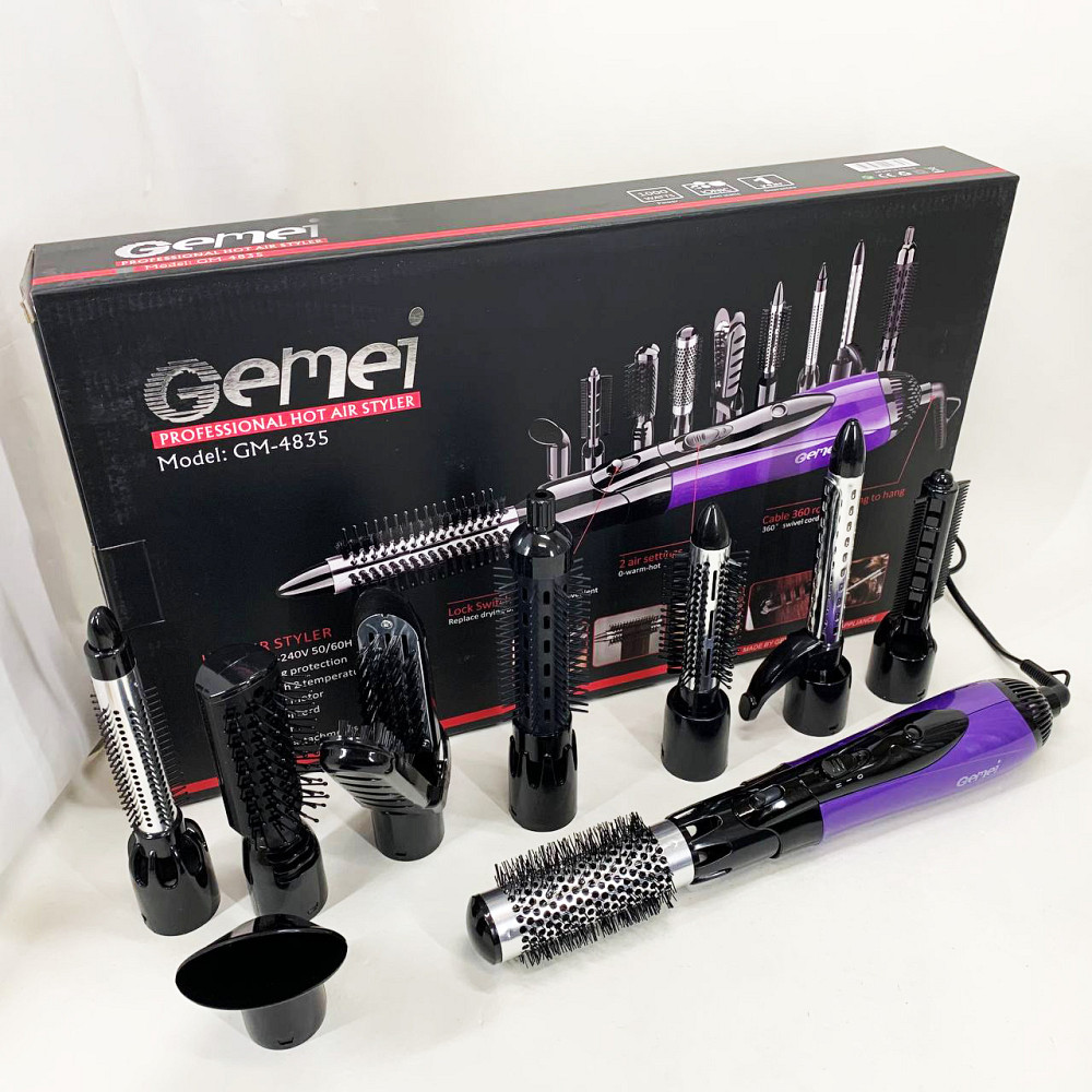 Фен для укладки локонов, Многофункциональный стайлер для волос Фен-щетка волос с концентратором DS-44 Львов - изображение 8